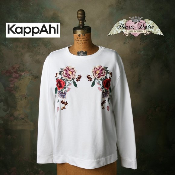 KappAhl Floral Embroidered Unbanded Sweatshirt  S - Picture 1 of 10